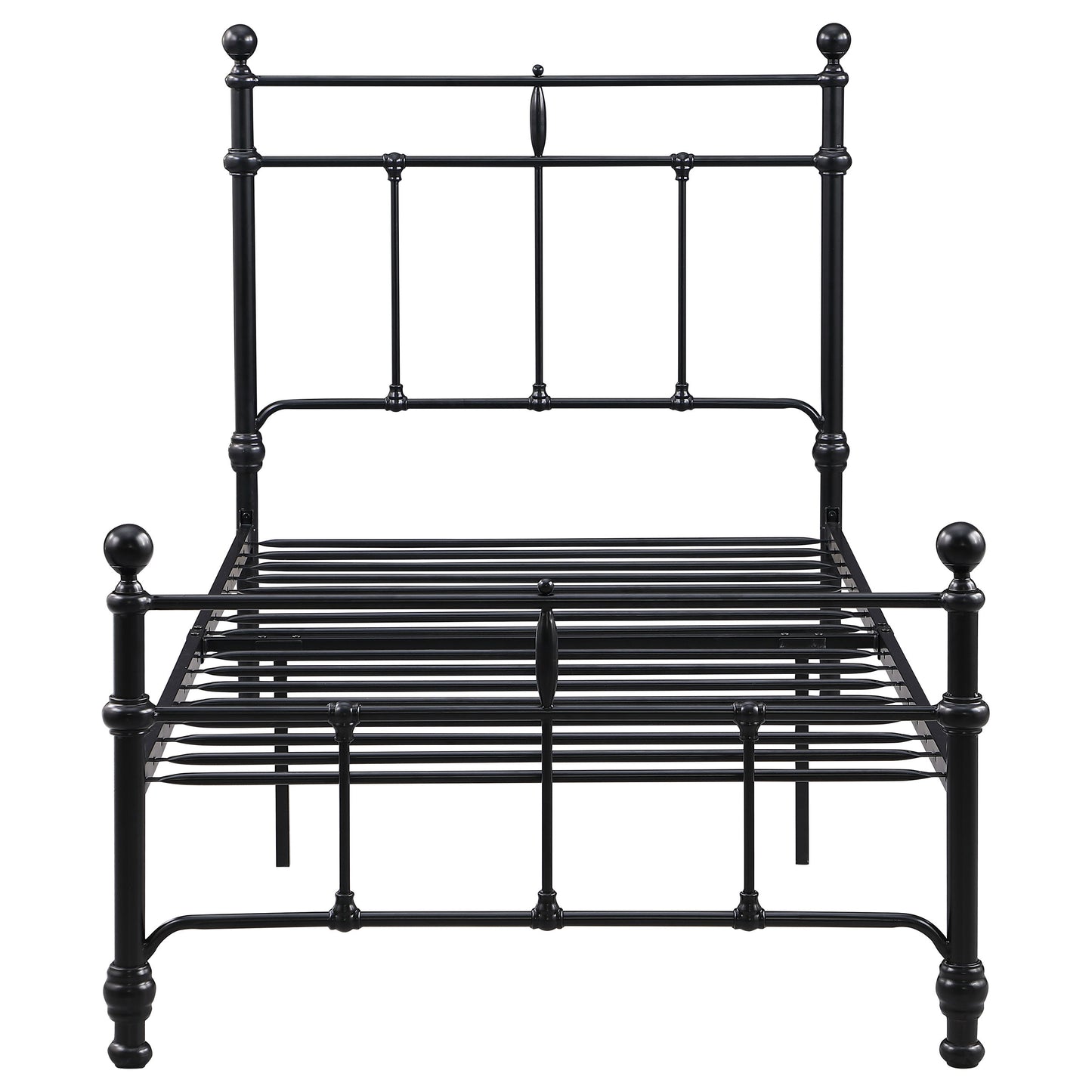 analiese 48-inch metal twin open frame bed matte blackmatte black