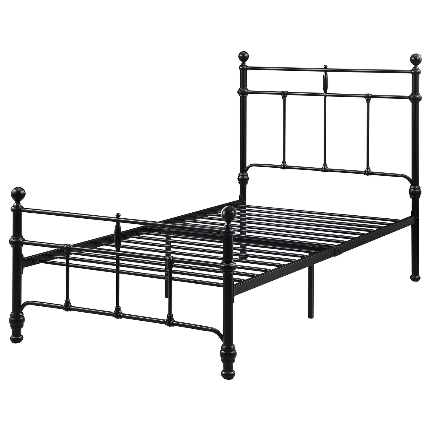 analiese 48-inch metal twin open frame bed matte blackmatte black