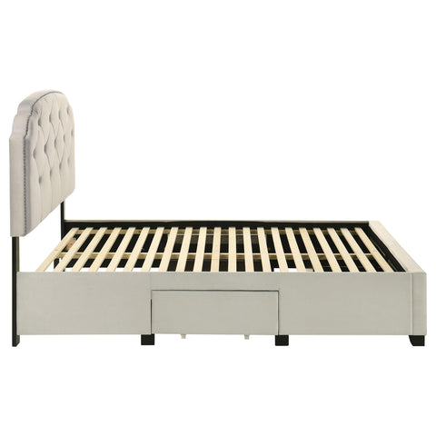 Lewes 4-drawer Upholstered Full Storage Bed Cream