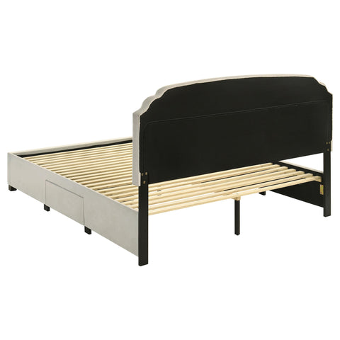 Lewes 4-drawer Upholstered Eastern King Storage Bed Cream