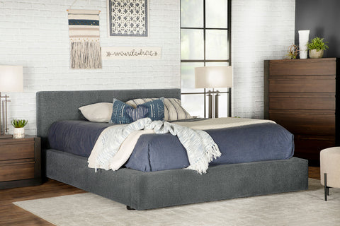 Pauline Upholstered Queen Panel Bed GraphiteGraphite