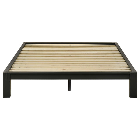 Straden Queen Easy Assembly Wood Platform Bed Black