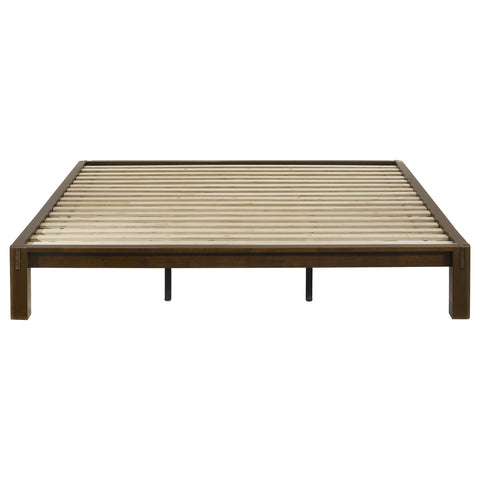 Straden Eastern King Easy Assembly Wood Platform Bed Walnut