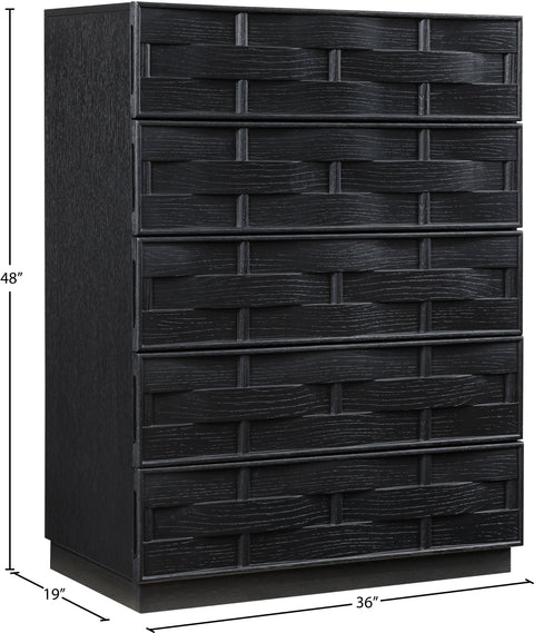 Urban Black Oak Veneer Chest, 1 Piece