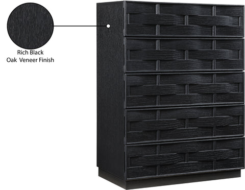 Urban Black Oak Veneer Chest, 1 Piece