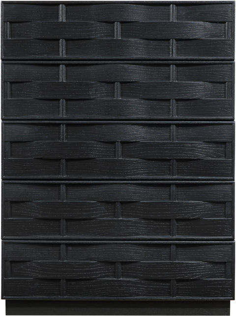 Urban Black Oak Veneer Chest, 1 Piece