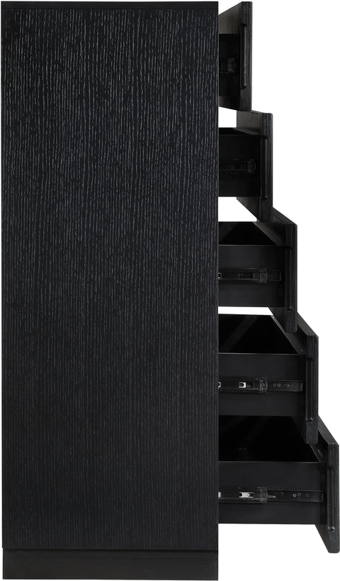 Urban Black Oak Veneer Chest, 1 Piece