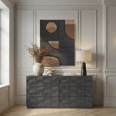 Urban Black Oak Veneer Dresser, 1 Piece