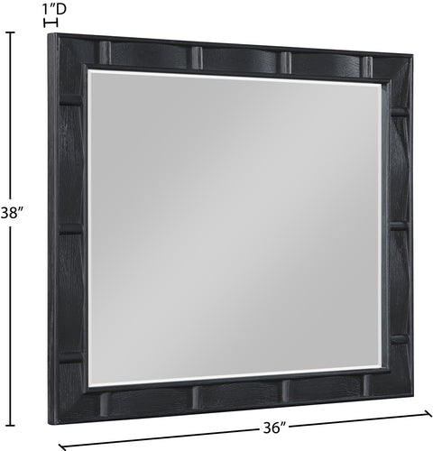 Urban 36" Black Oak Veneer Frame Mirror, 1 Piece