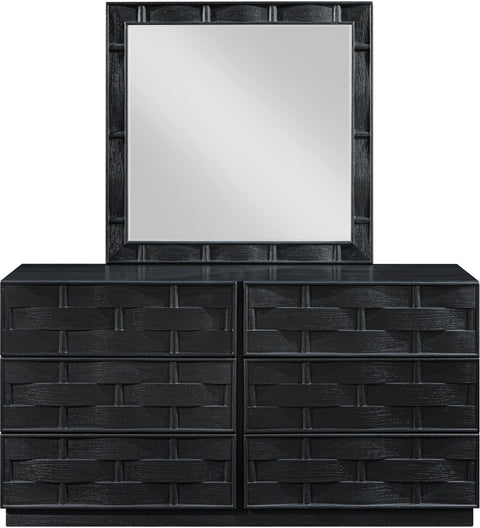 Urban 36" Black Oak Veneer Frame Mirror, 1 Piece