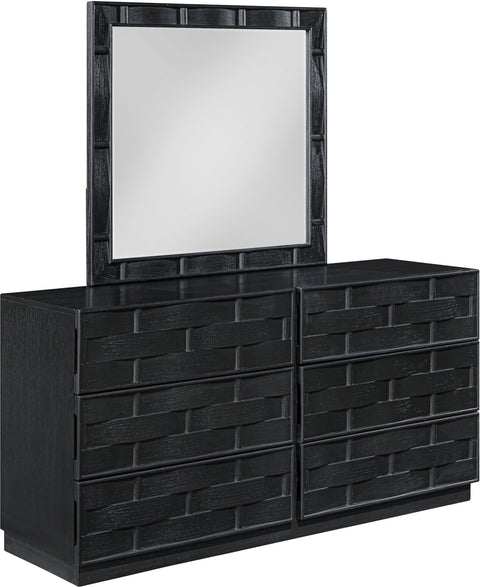 Urban 36" Black Oak Veneer Frame Mirror, 1 Piece