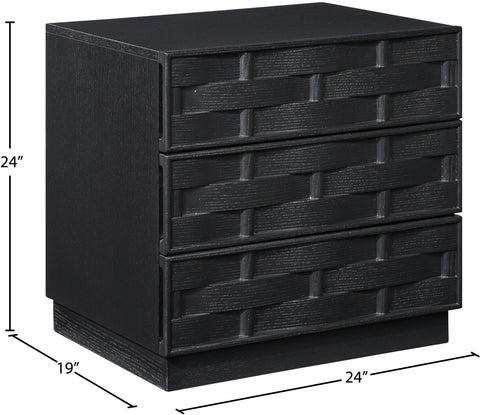 Urban 24" Black Oak Veneer Nightstand, 1 Piece