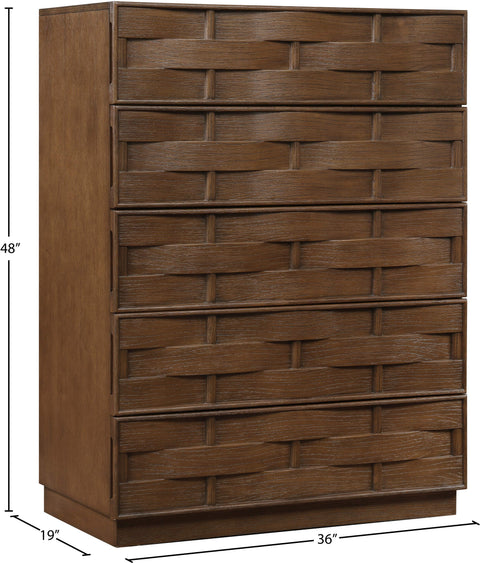 Urban Brown Oak Veneer Chest, 1 Piece