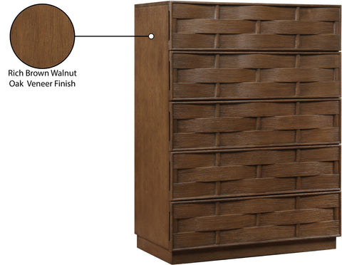 Urban Brown Oak Veneer Chest, 1 Piece