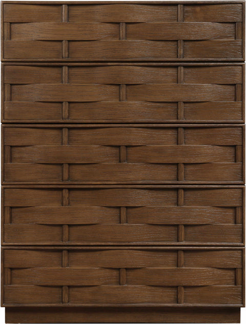 Urban Brown Oak Veneer Chest, 1 Piece