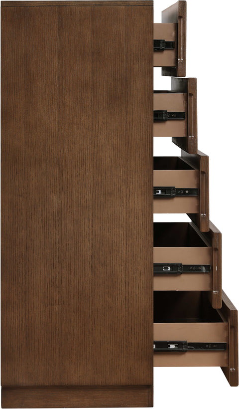 Urban Brown Oak Veneer Chest, 1 Piece