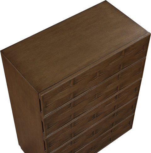 Urban Brown Oak Veneer Chest, 1 Piece