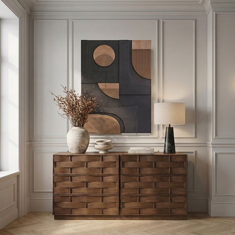 Urban Brown Oak Veneer Dresser, 1 Piece