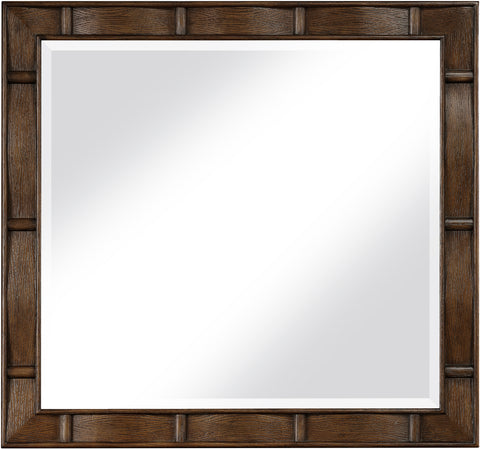 Urban 36" Brown Oak Veneer Frame Mirror, 1 Piece
