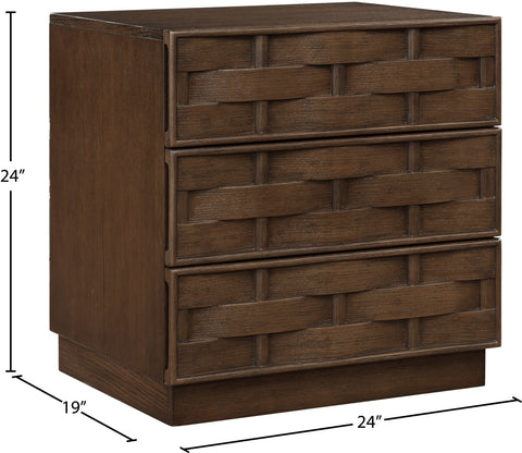 Urban 24" Brown Oak Veneer Nightstand, 1 Piece