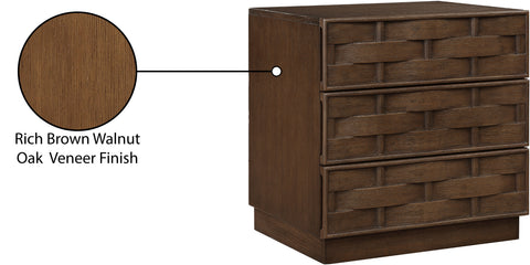 Urban 24" Brown Oak Veneer Nightstand, 1 Piece