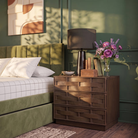 Urban 24" Brown Oak Veneer Nightstand, 1 Piece