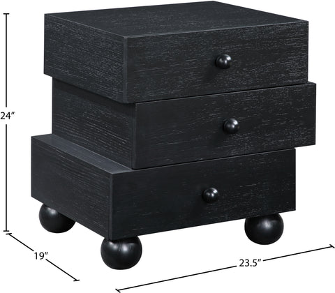 Darcy 23.5" Black Oak Veneer Nightstand, 1 Piece