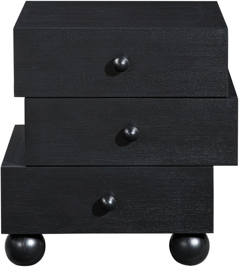 Darcy 23.5" Black Oak Veneer Nightstand, 1 Piece