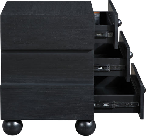 Darcy 23.5" Black Oak Veneer Nightstand, 1 Piece