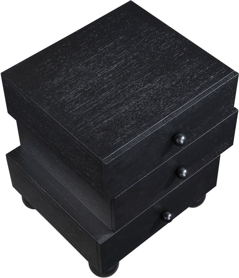 Darcy 23.5" Black Oak Veneer Nightstand, 1 Piece