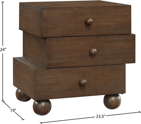 Darcy 23.5" Brown Oak Veneer Nightstand, 1 Piece