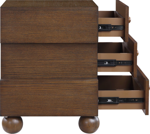Darcy 23.5" Brown Oak Veneer Nightstand, 1 Piece