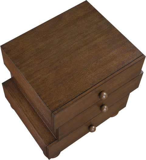 Darcy 23.5" Brown Oak Veneer Nightstand, 1 Piece