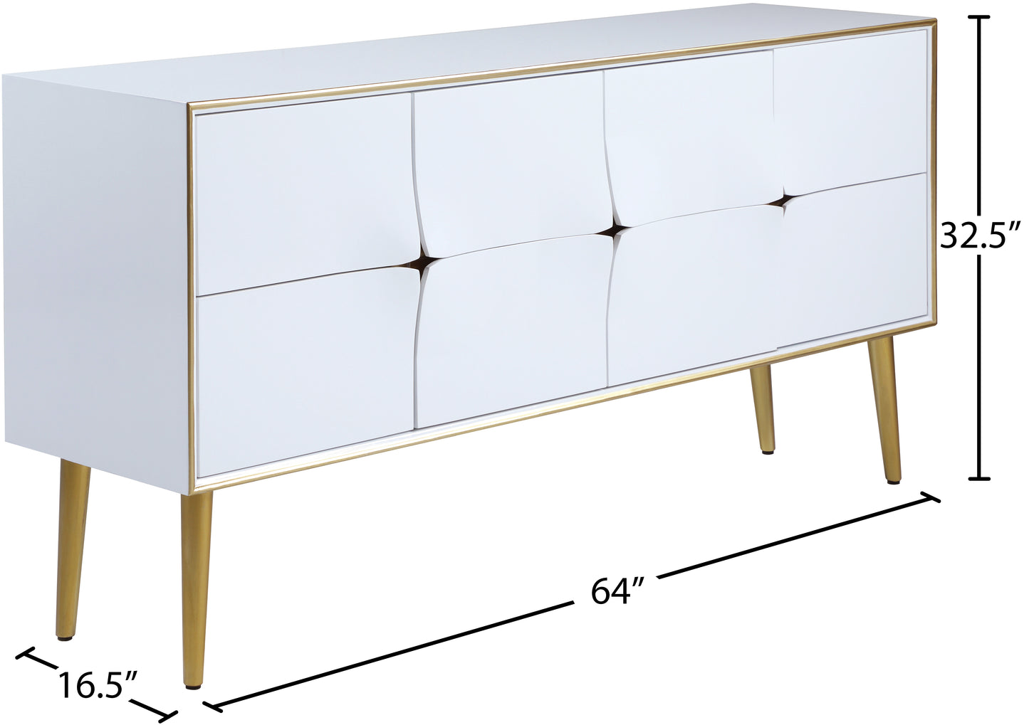 zayne white / gold sideboard/buffet