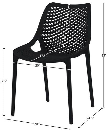 Jayce Black Outdoor Patio Dining Chair Black