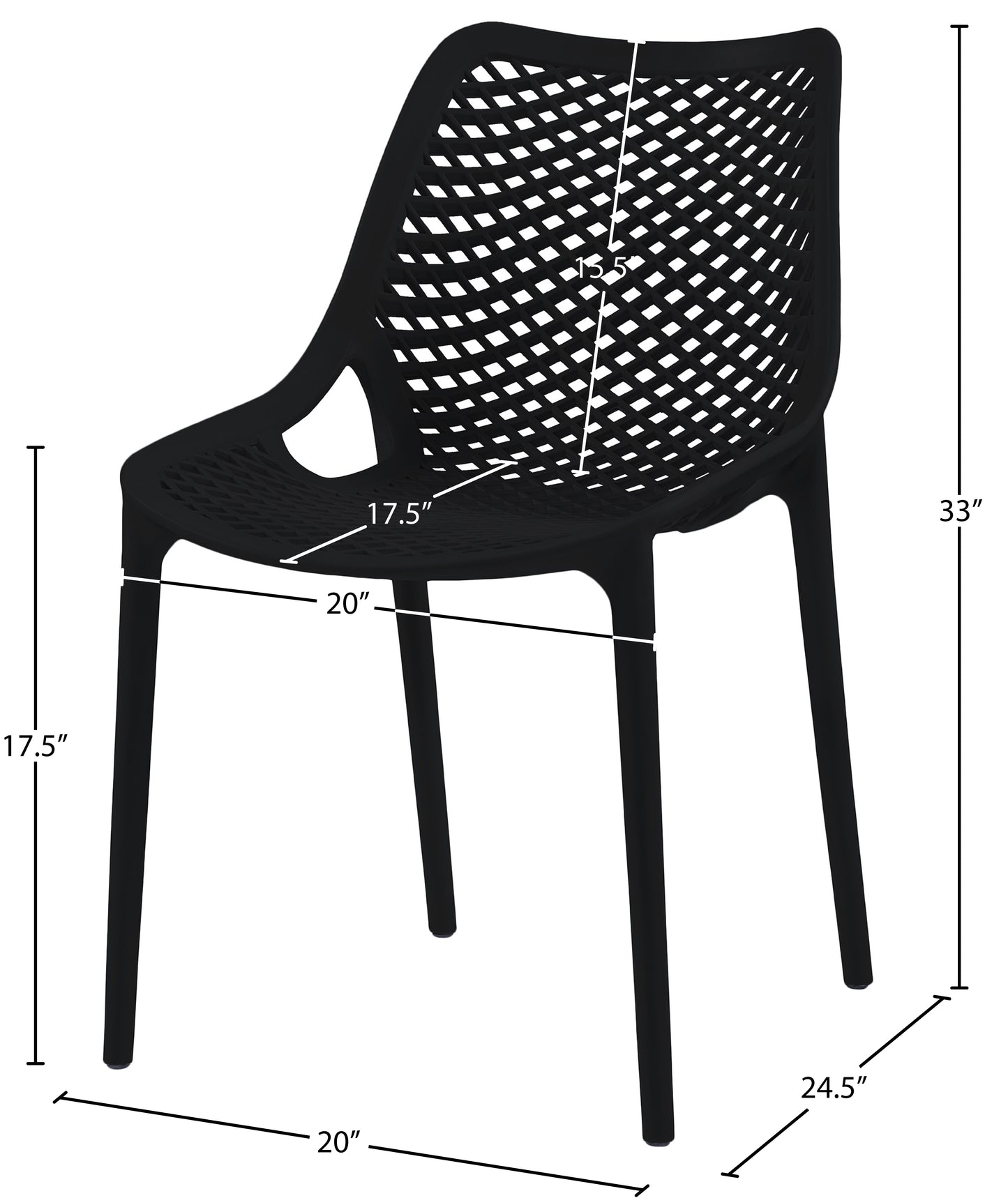 mercury black outdoor patio dining chair