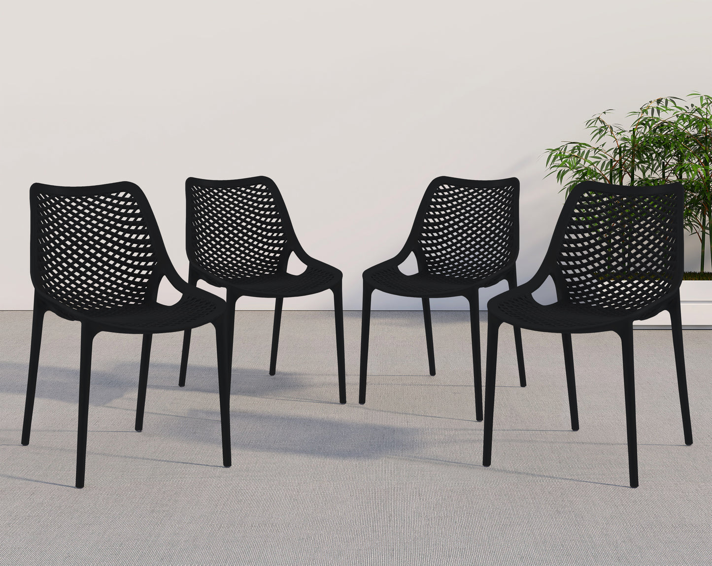 mercury black outdoor patio dining chair