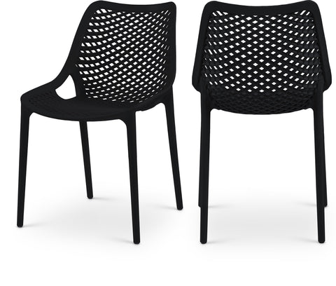 Harlow Black Plastic Outdoor Patio Dining Chair, 4-Piece