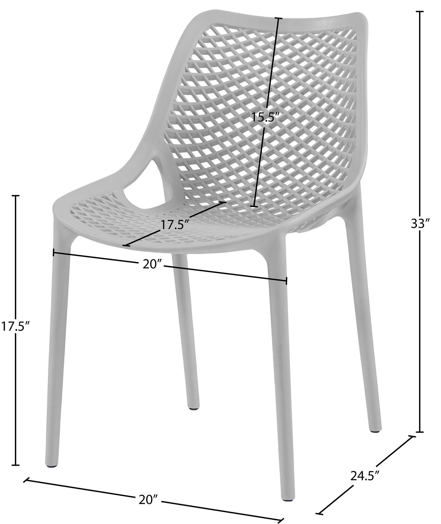 jayce grey outdoor patio dining chair grey