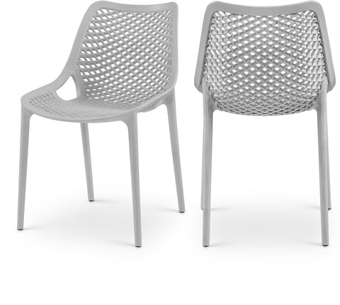 Harlow Grey Plastic Outdoor Patio Dining Chair, 4-Piece