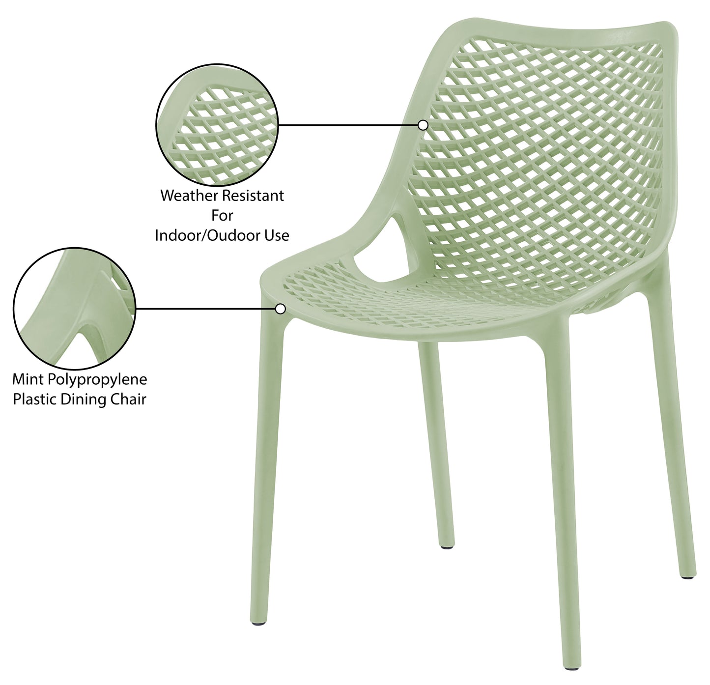 mercury mint outdoor patio dining chair