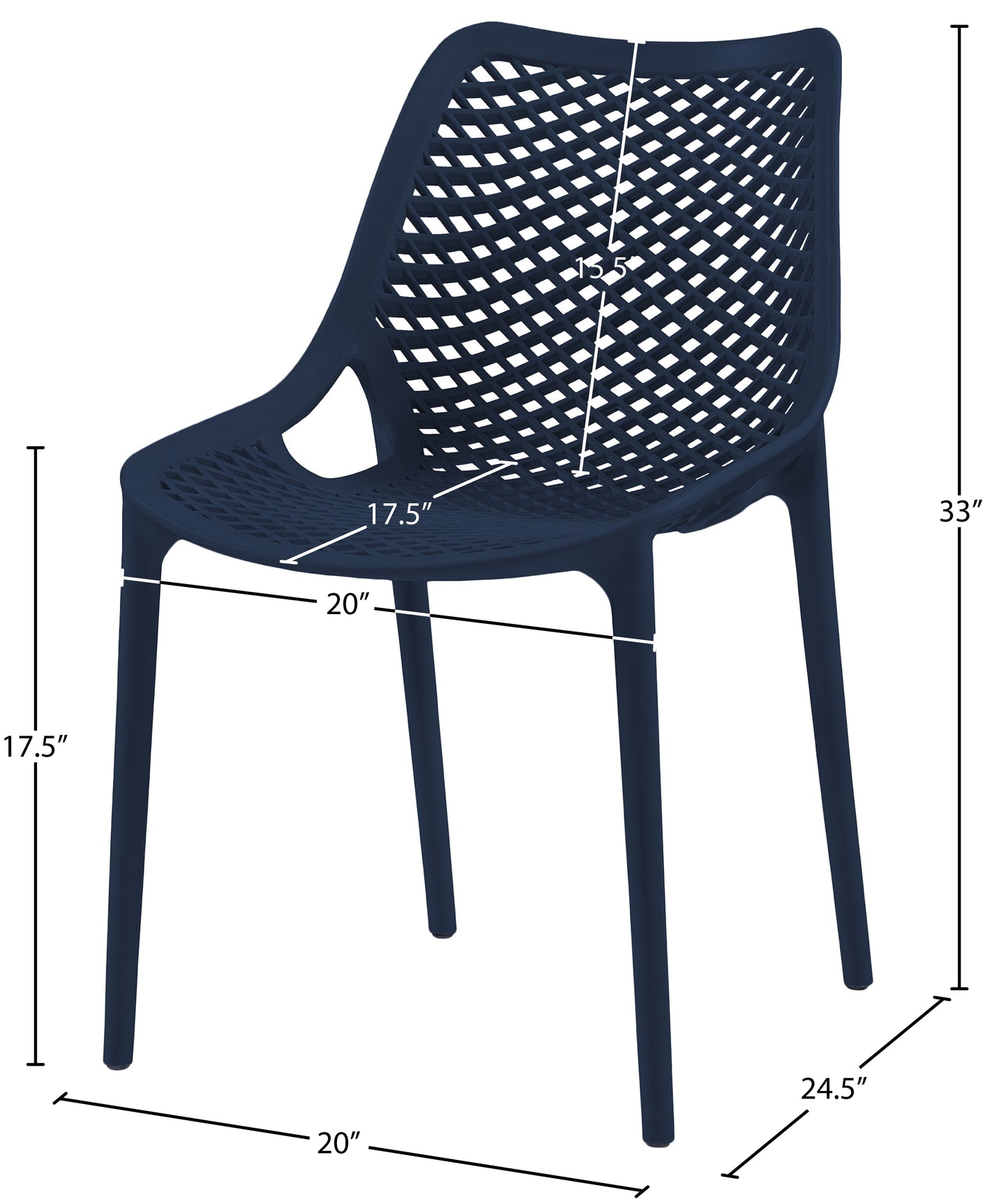 jayce navy outdoor patio dining chair navy