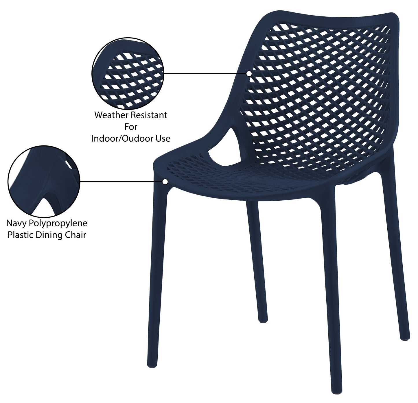 jayce navy outdoor patio dining chair navy