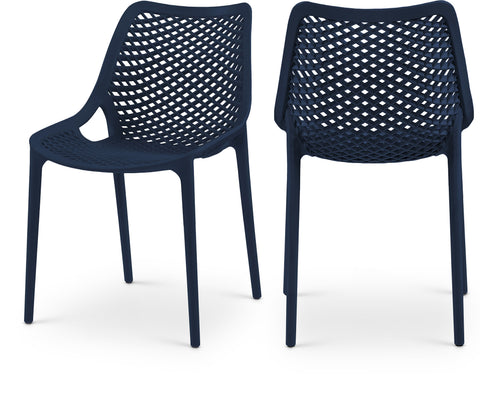 Harlow Navy Plastic Outdoor Patio Dining Chair, 4-Piece