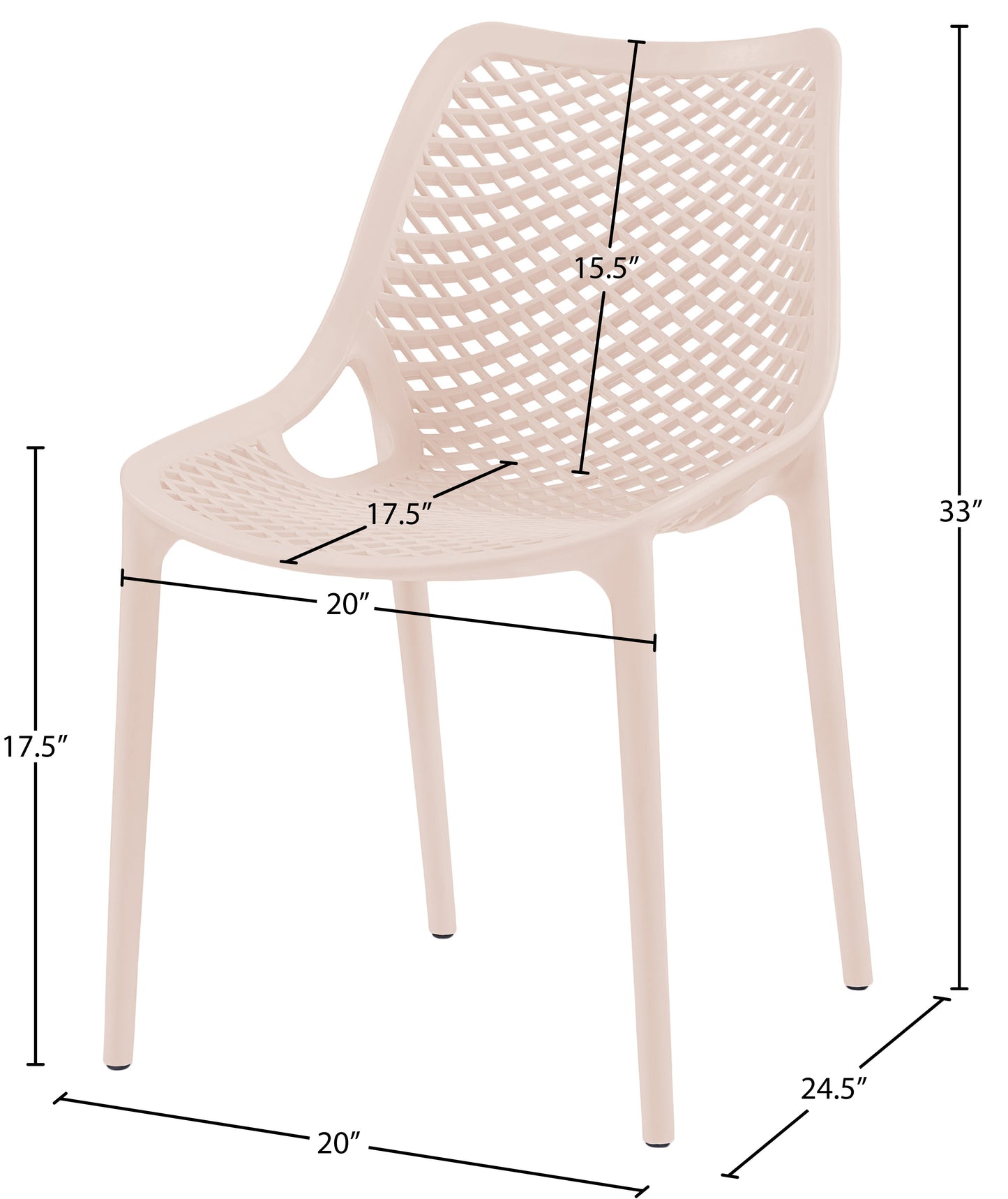 jayce pink outdoor patio dining chair pink