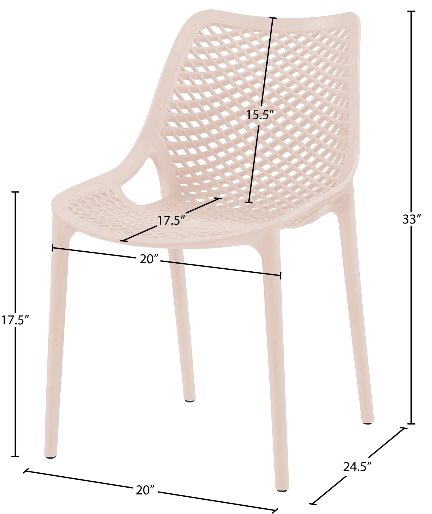 mercury pink outdoor patio dining chair