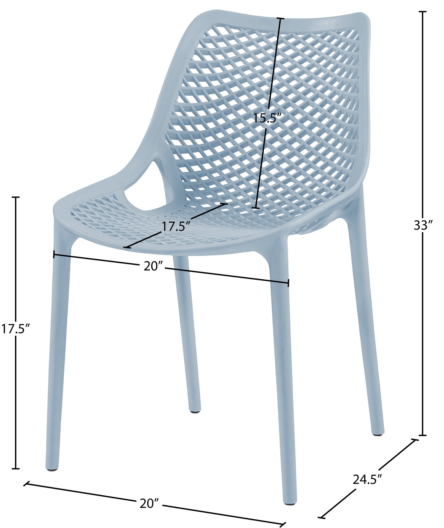 jayce sky blue outdoor patio dining chair skyblue