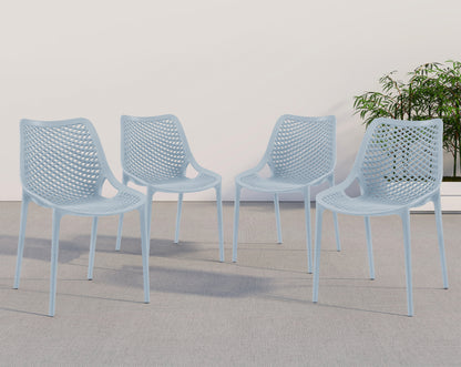 Mercury Sky Blue Outdoor Patio Dining Chair