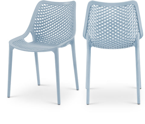 Harlow Sky Blue Plastic Outdoor Patio Dining Chair, 4-Piece