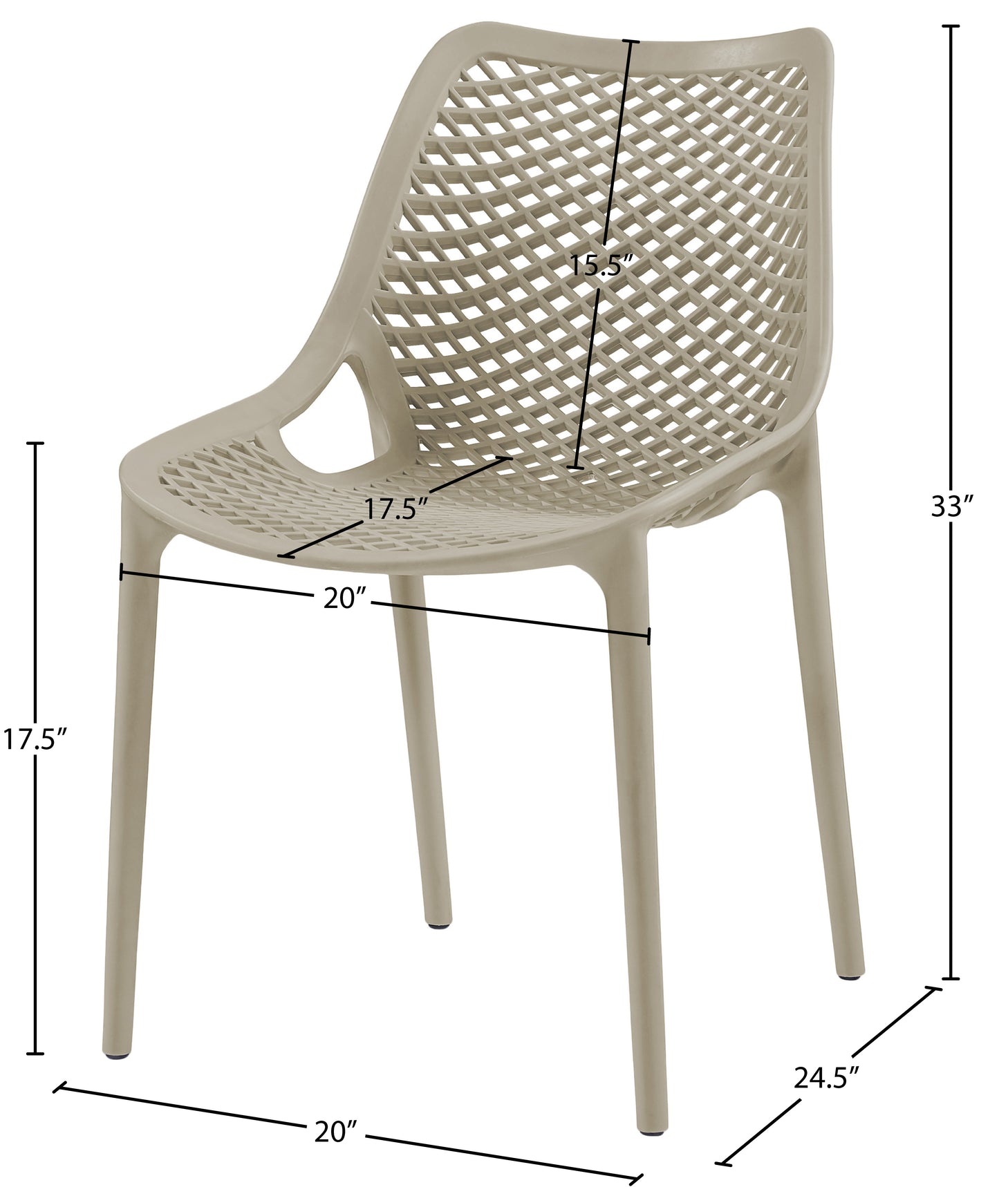 jayce taupe outdoor patio dining chair taupe